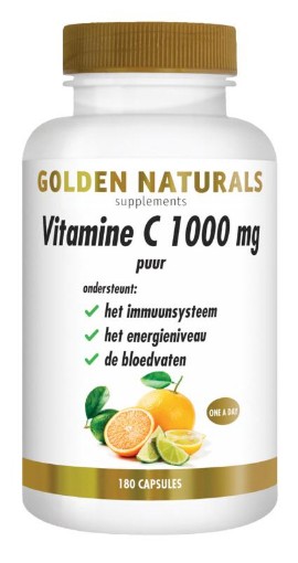 Golden Naturals Vitamine C1000 Puur 180 capsules afbeelding