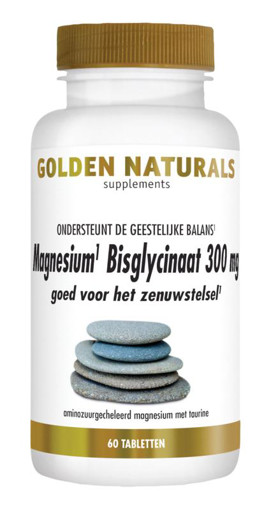 Golden Naturals Magnesium Bisglycinaat 300 mg  60 tabletten afbeelding