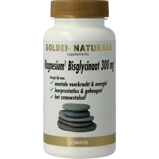 Golden Naturals Magnesium Bisglycinaat 300 mg  60 tabletten afbeelding