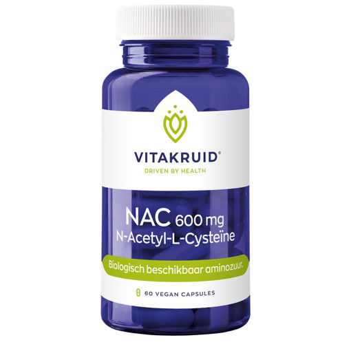 Vitakruid  NAC 600 mg N-Acetyl-L-Cysteine 60 capsules afbeelding