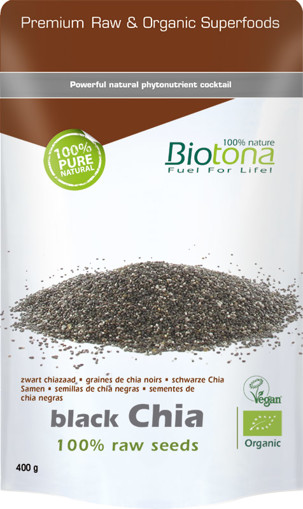 afbeelding van Biotona black chia raw seeds