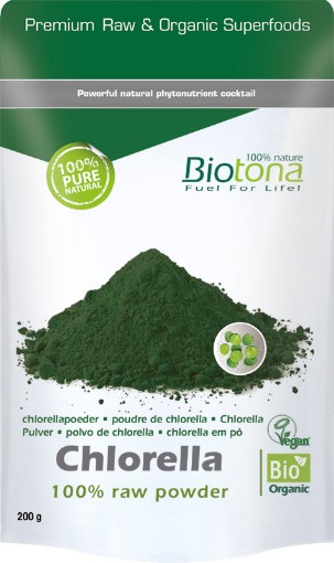 afbeelding van chlorella raw powder