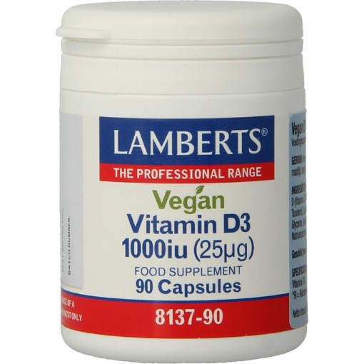 afbeelding van Vitamine D3 1000IE 25 mg vegan Lamberts