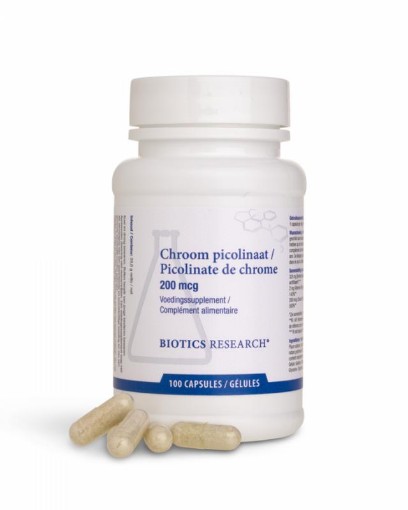 afbeelding van chroom picolin 200mcg Biotics