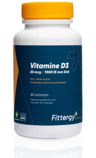 afbeelding van Vitamine D3 25 mcg met zink