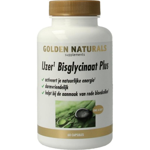 Golden Naturals  IJzer Bisglycinaat Plus 60 capsules afbeelding