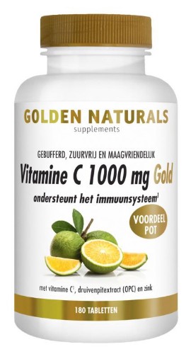 Golden Naturals Vitamine C1000 mg Gold 180 tabletten afbeelding