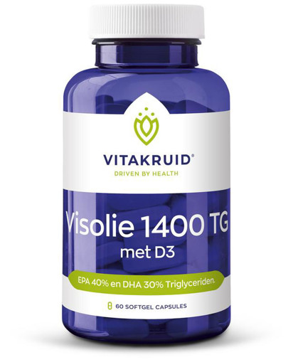 Afbeelding van Visolie 1400 met D3 60 caps Vitakruid
