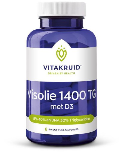 Afbeelding van Visolie 1400 met D3 60 caps Vitakruid