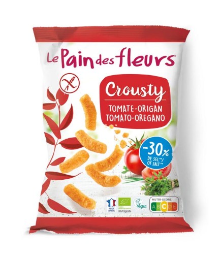 afbeelding van pain fleur chips gepoft tomaat