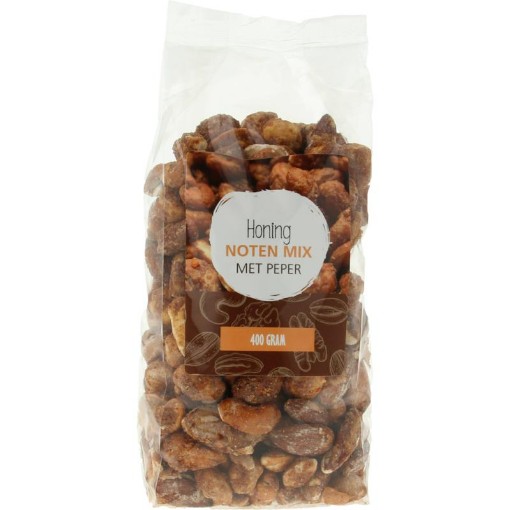 afbeelding van honing noten peper mix