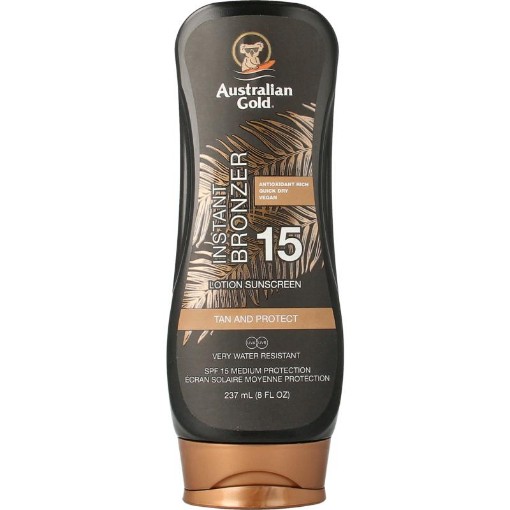 afbeelding van lotion met bronzer spf15