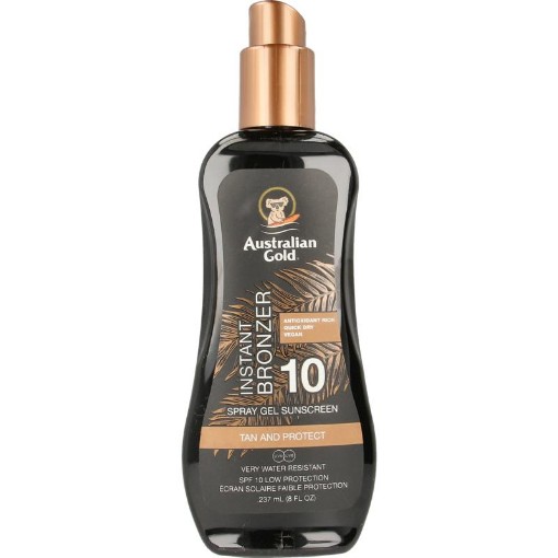 afbeelding van spray gel met bronzer spf10