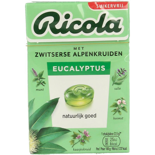 afbeelding van Ricola eucalyptus sv doosje