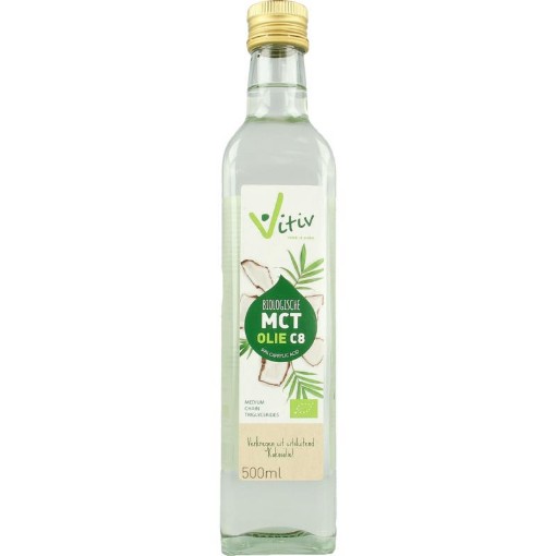 afbeelding van mct olie c8 coconut pure 99%