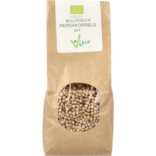 afbeelding van peper korrels wit bio