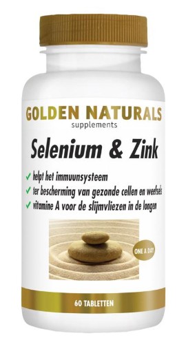 Golden Naturals Selenium en Zink 60 tabletten afbeelding