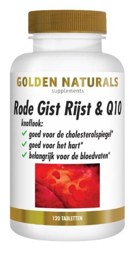 Golden Naturals Rode Gist Rijst en Q10 120 tabletten afbeelding