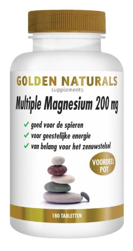 Golden Naturals Multiple Magnesium 200 mg 180 capsules afbeelding