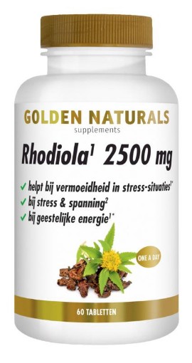 Golden Naturals Rhodiola 2500 mg 60 tabletten afbeelding