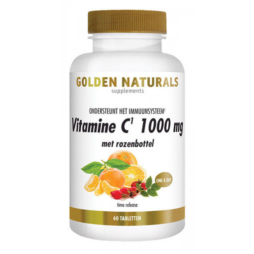 Golden Naturals Vitamine C 1000 + Rozenbottel 60 tabletten afbeelding