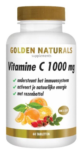 Golden Naturals Vitamine C 1000 + Rozenbottel 60 tabletten afbeelding