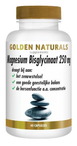 Golden Naturals Magnesium Bisglycinaat 250mg 60 capsules afbeelding