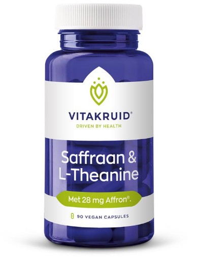 Vitakruid Saffraan 28 mg (Affron) & L-Theanine 90 capsules van Vitakruid