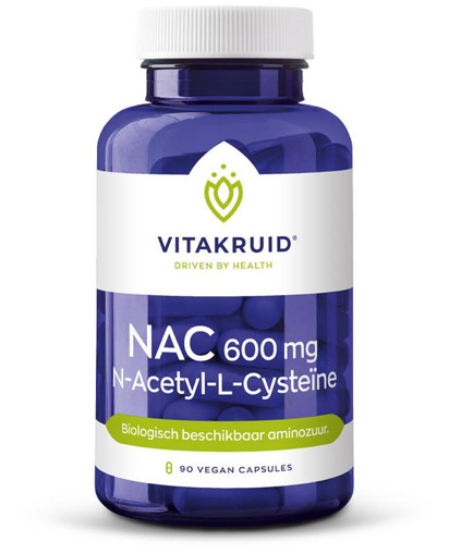 Vitakruid Nac 600mg N-Acetyl L-Cysteine 90 capsules afbeelding