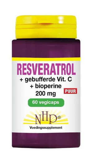 afbeelding van Resveratrol 200 mg/Vitamine C/Bioperine puur