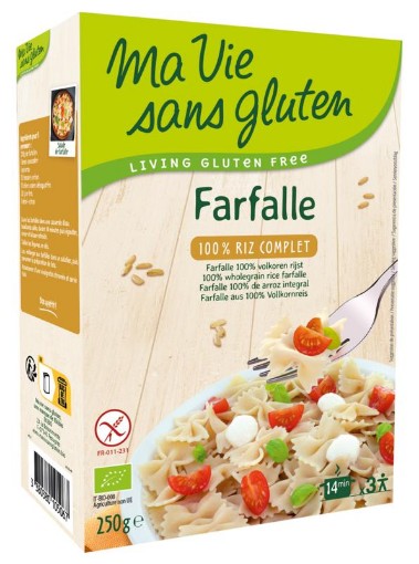 afbeelding van farfalle volkoren rijst bio