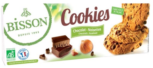 afbeelding van choco hazelnoot cookies bio