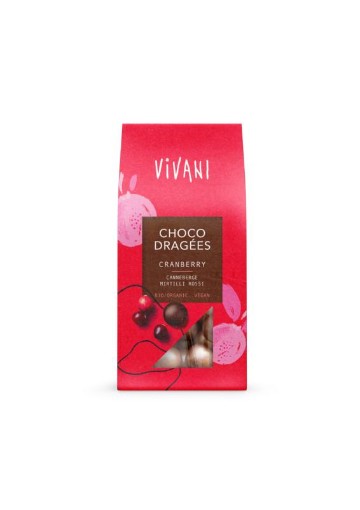 afbeelding van choco dragees cranberry bio
