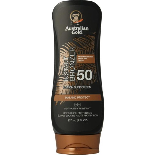 afbeelding van lotion bronzer spf50