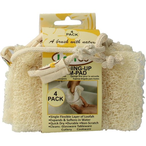 Loofco Schoonmaakspons loofah dun bio 4st