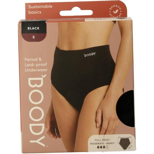 Boody menstr onderg zwart norm mt s 1st