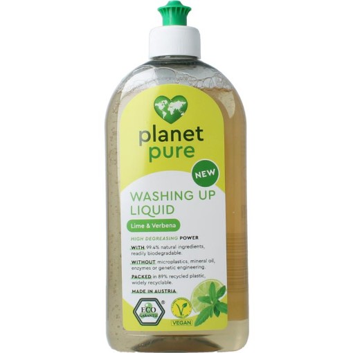 Planet Pure Afwasmiddel lime & verbena 500ml