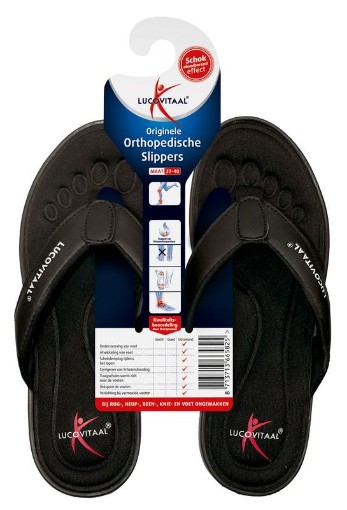 Lucovitaal slipper zwart 39-40 1pr