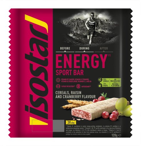 Energy sport bar cereals raisin cranberry 3x40g