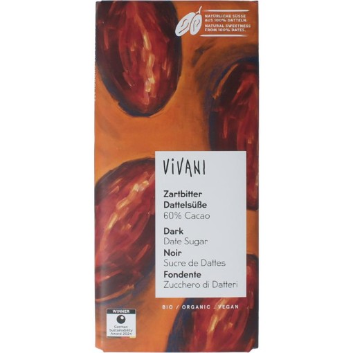 Vivani Dark with date sugar 60% cocoa bio 80g