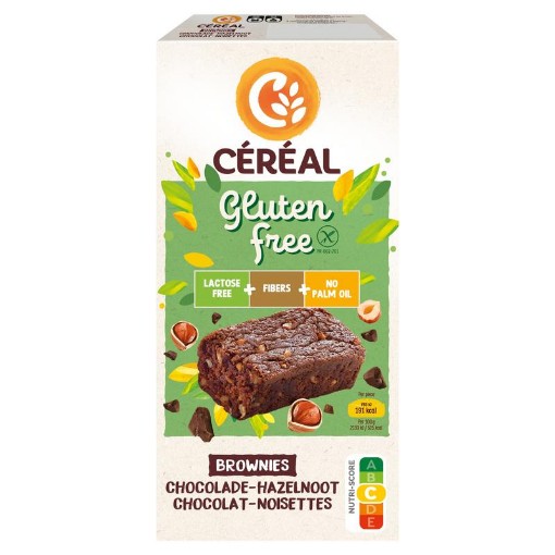 Cereal Brownies chocolade & hazeln gluten- lactosevrij 150g