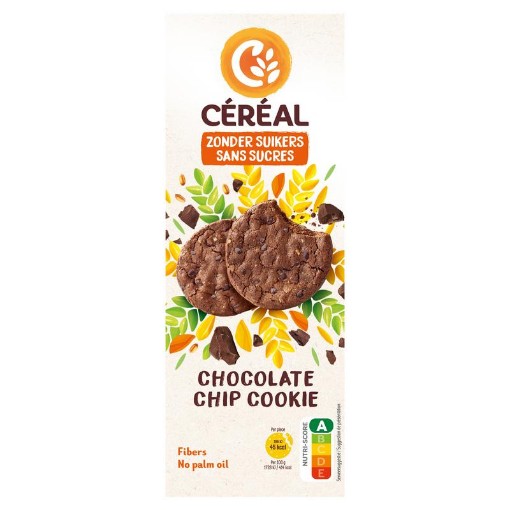 Cereal chocol chip cookies z suiker 130g