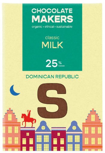 Chocolatemakers Sintletter melkchocolade 25% bio 100g