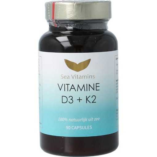 Sea Vitamins vitamine d3 + k2 uit zee 90vc