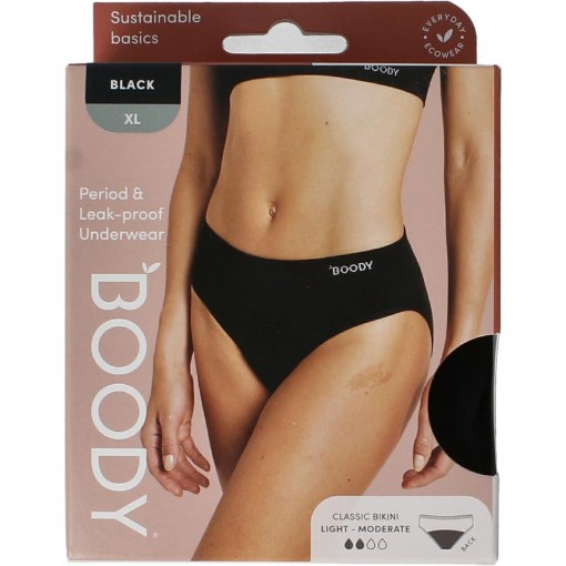Boody Menstruatieondergoed bikinislip zwart licht XL 1st