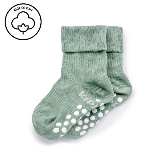 Kipkep Blijf-sokjes anti-slip 18-24 maanden pale green 1paar