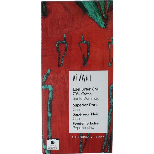 Vivani Vivani super dark chil 70% bio 80g