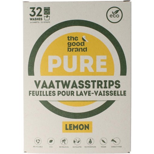 The Good Brand Vaatwasstrips lemon 32st