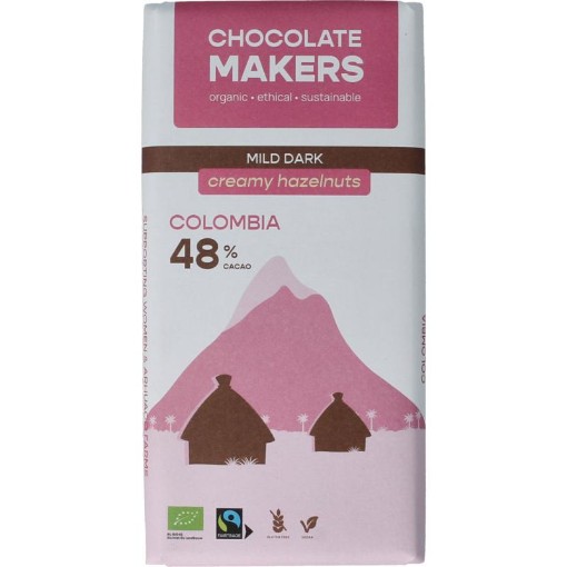 Chocolatemakers Colombia dark hazelnut creme 48% bio 80g