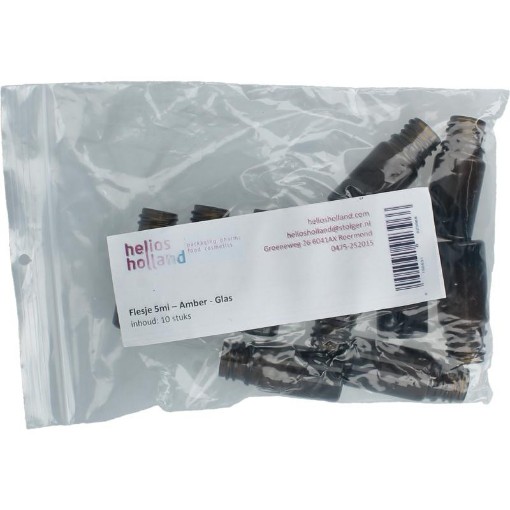 Helios Holland flesje glas 5ml amber 10st